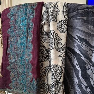 Elegant Paisley and Abstract Patterned scarves